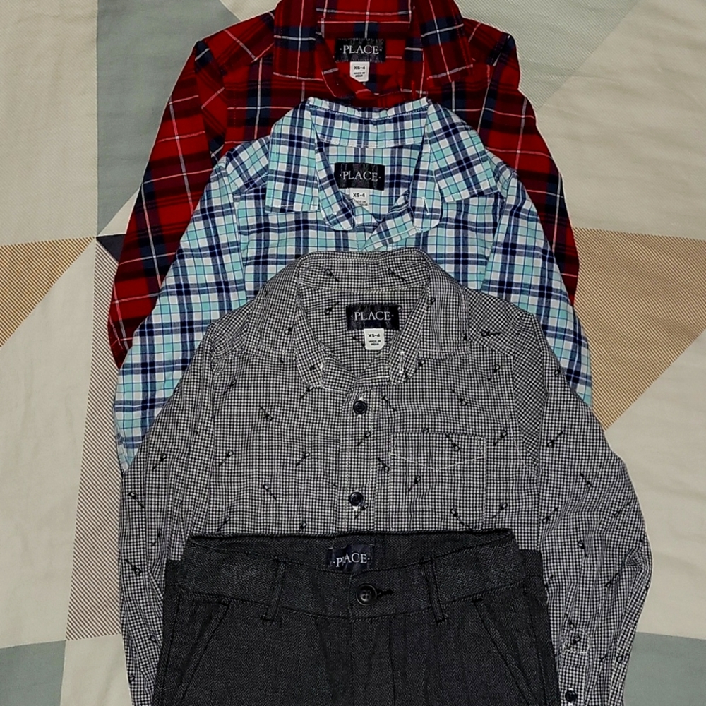 Bundle of Boys button down shirts plus dress pants